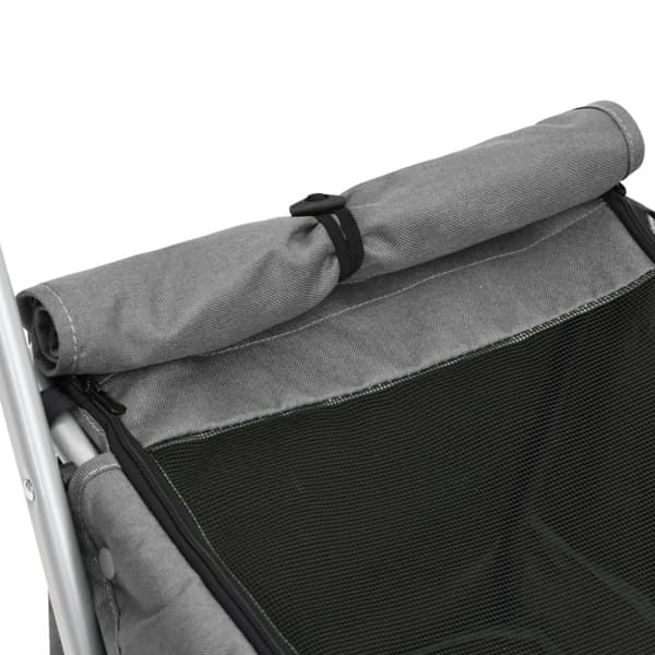 vidaXL Hundevogn sammenleggbar grå 100x49x96 cm linstoff