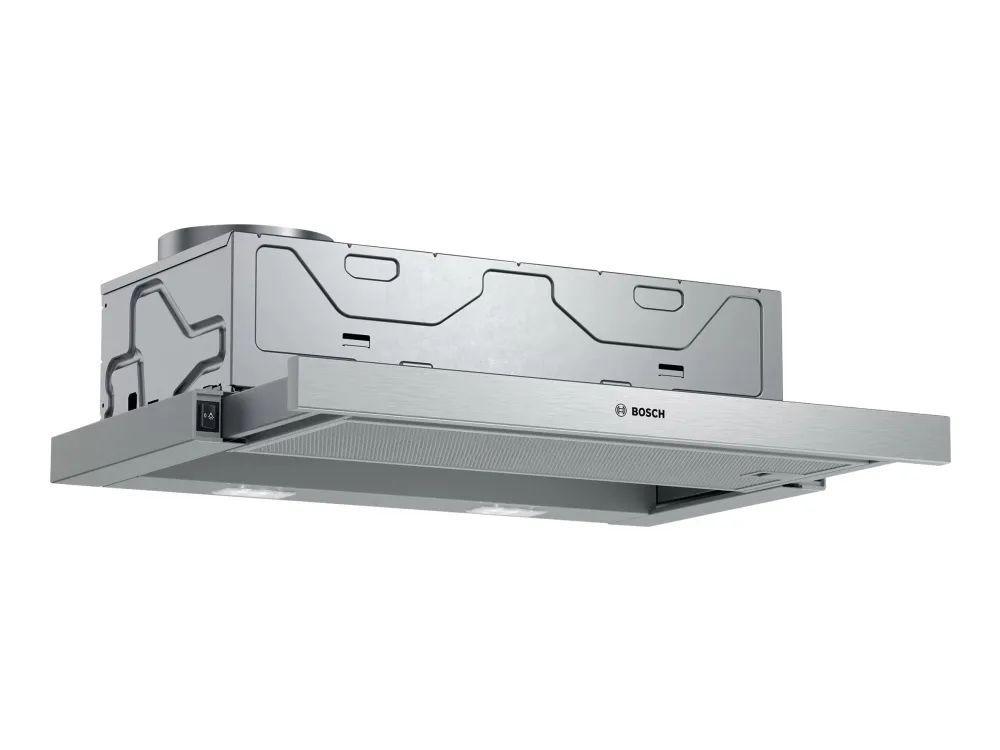 Bosch Serie | 2 DFM064W54 - Hætte - teleskopisk - Niche - bredde: 52.6 cm - dybde: 29 cm - udtrækning og recirkulation (-) - med intern motor - metalsølv