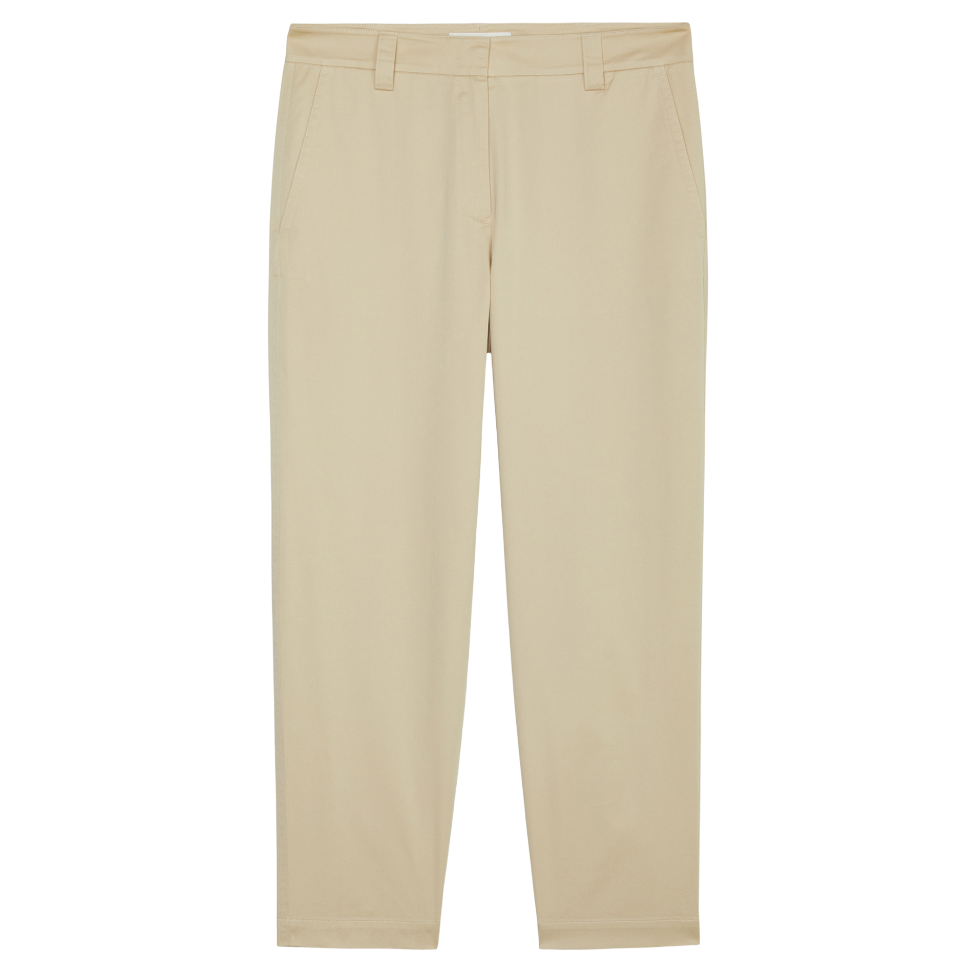Pantalon droit en coton bio mélangé | Beige