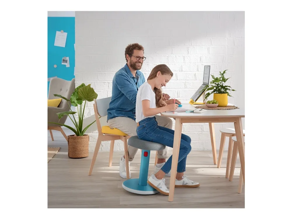 Leitz Ergo Cosy Active Sidde-stå balancestol 2-i-1 blå - højdejustering 46-79 cm