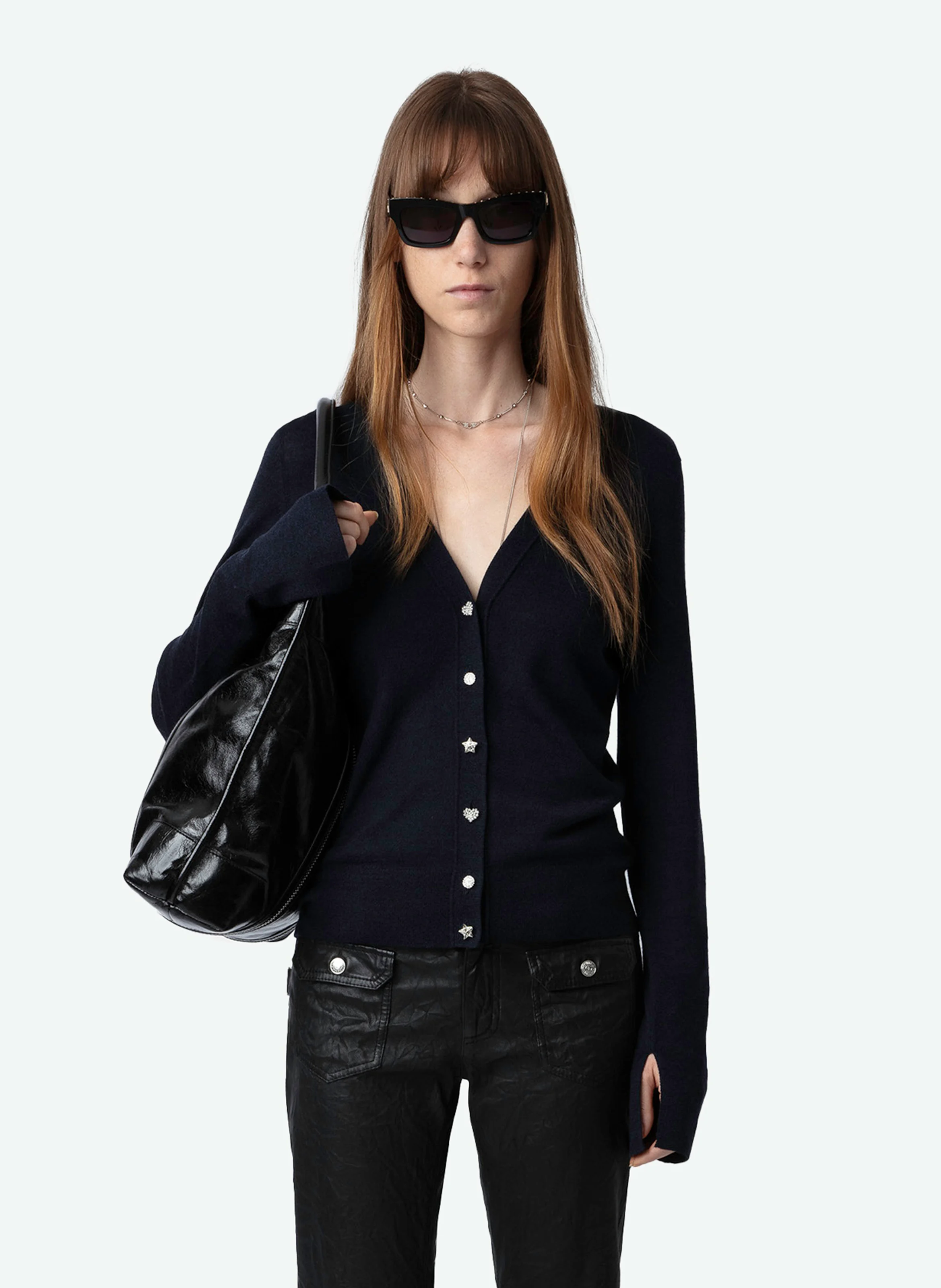 JEMMA - Cardigan en laine mérinos | Bleu