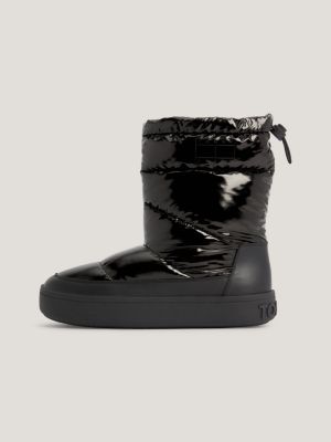 Botas puffer recicladas com acabamento brilhante