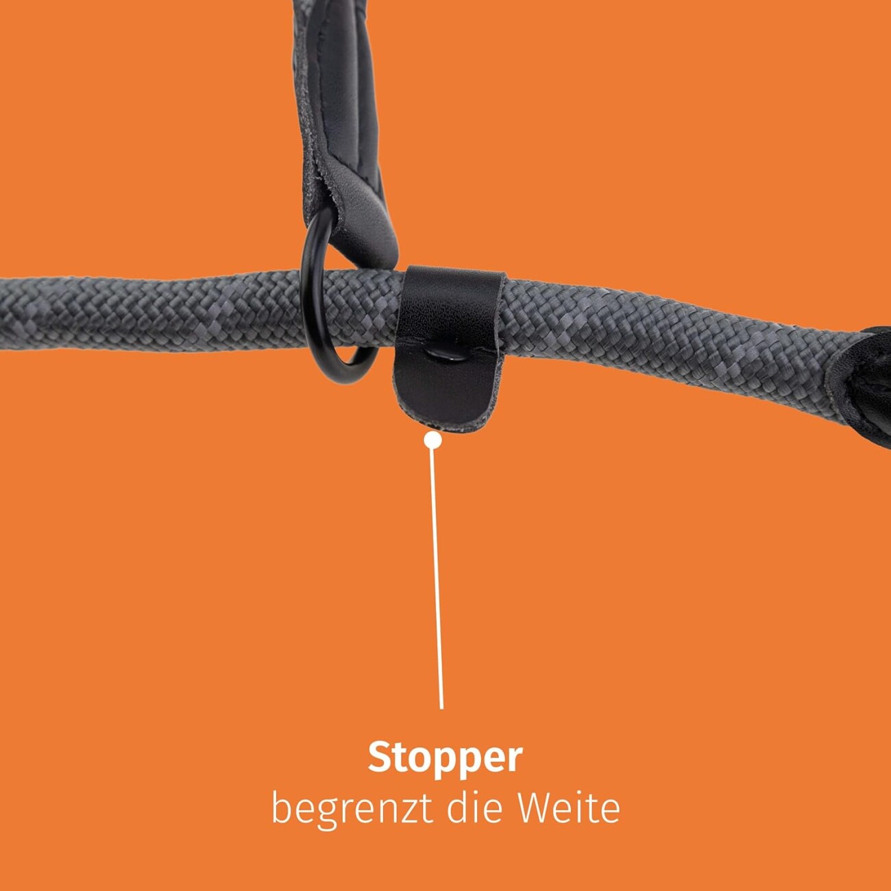 Floxik Retrieverhalsband - Robustes Halsband mit Zugstopp grau