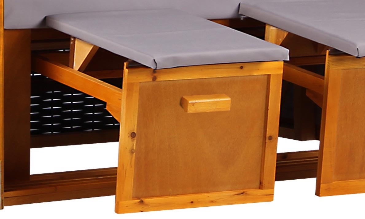 Baltic PE strandstoel, zwart, effen grijs design