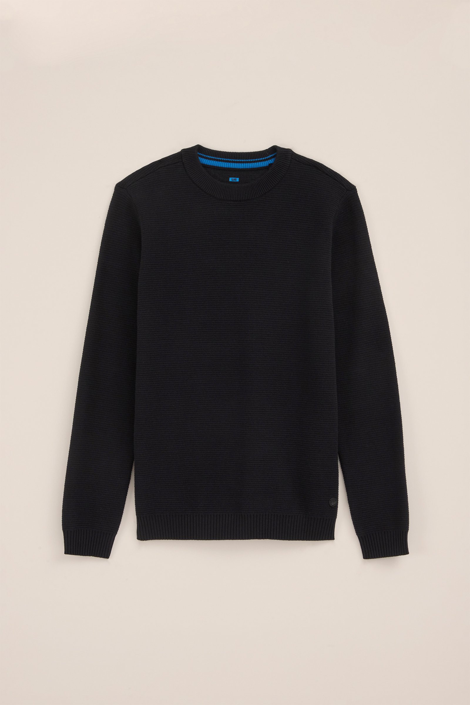 Jongens gebreide trui met ribstructuur WE Fashion Zwart