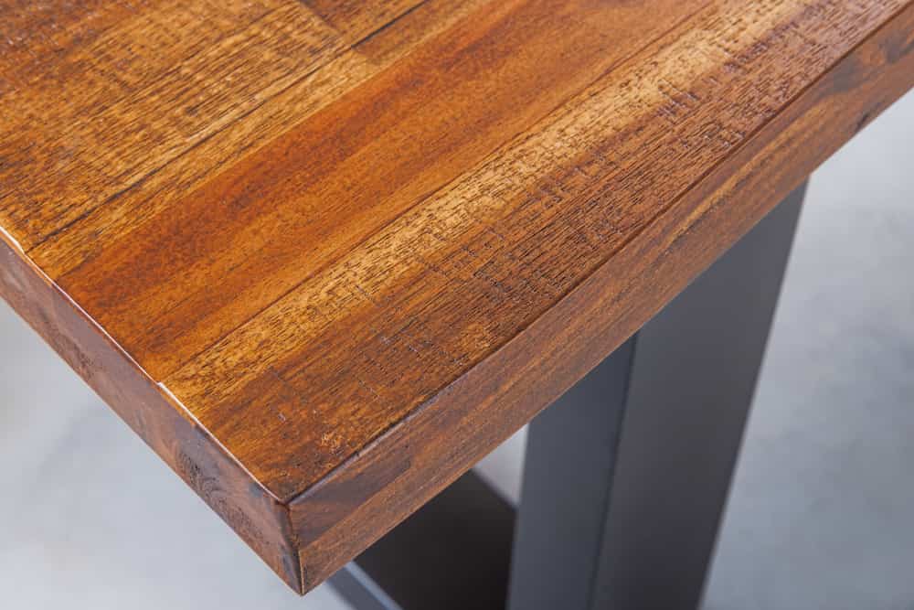 Industrial Baumstamm Sitzbank GENESIS 180cm Akazie Massivholz Metallgestell Live Edge