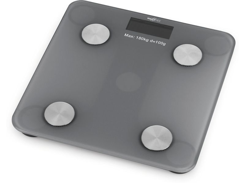 MAXXmee Körperanalysewaage 3 V, Grau Analysewaage mit Bluetooth