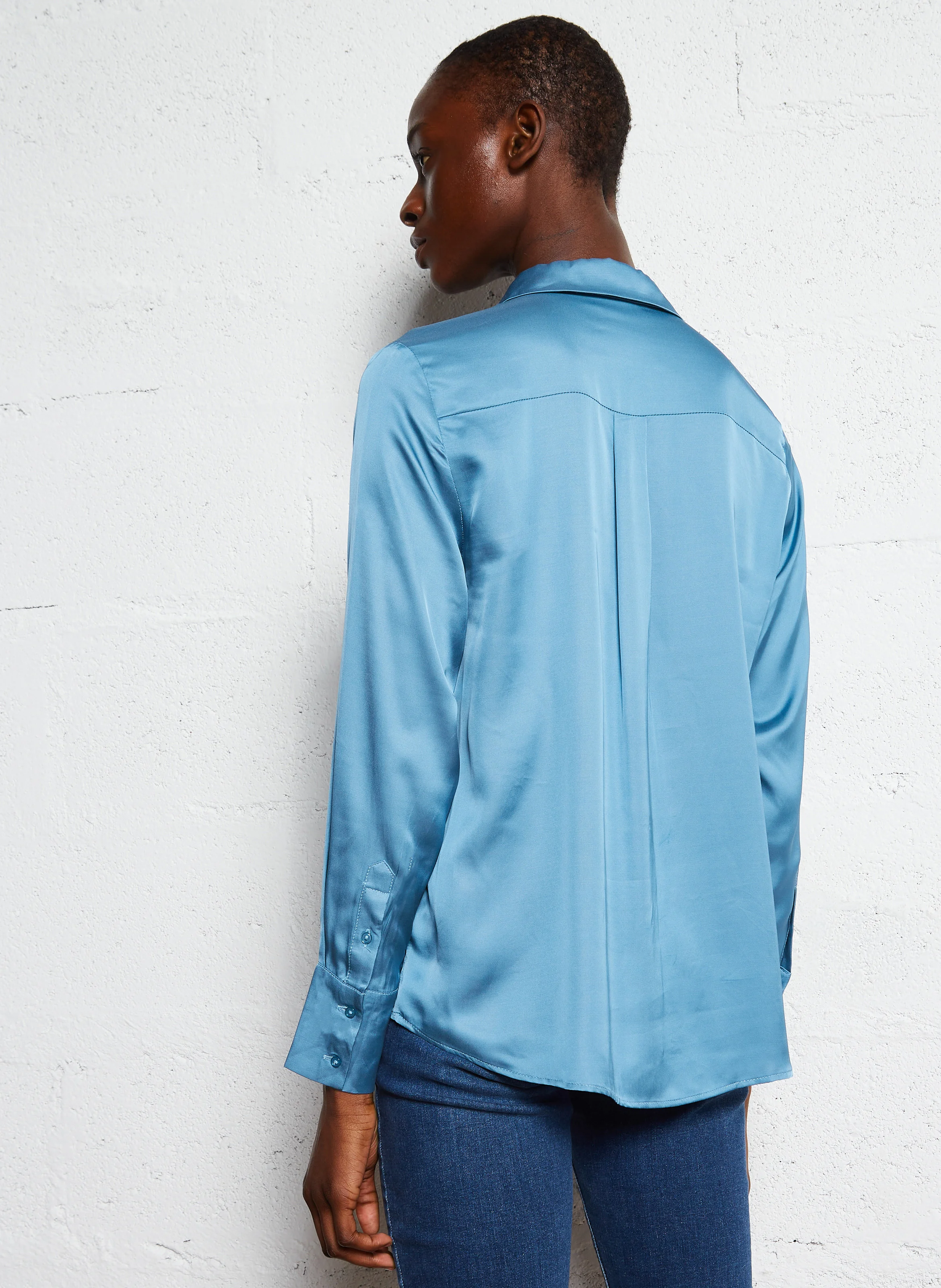 CHIBA - Chemise droite col classique| Bleu