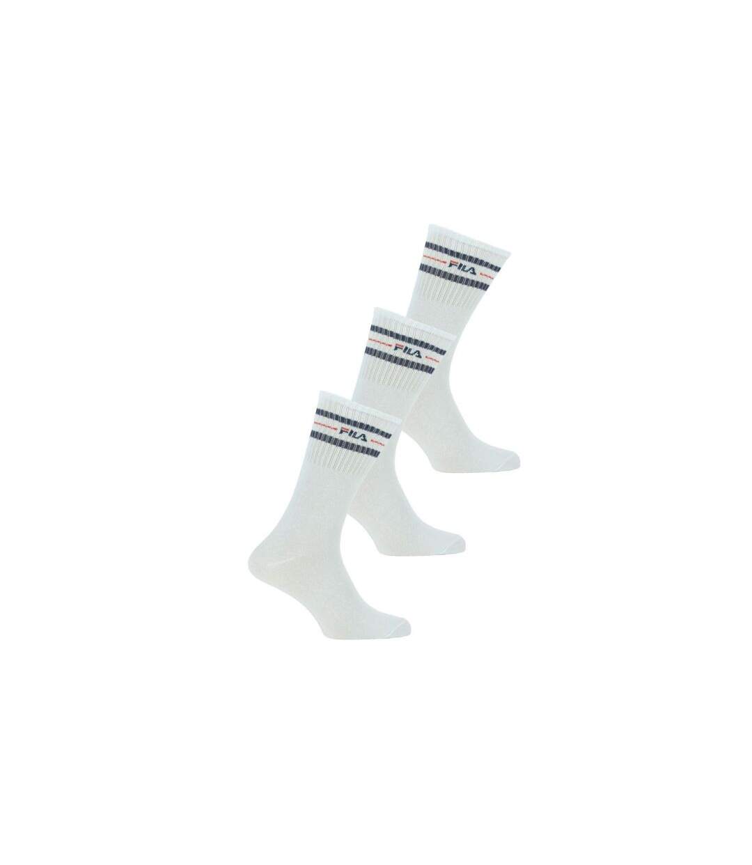 FILA Lot de 3 paires de Chaussettes Homme Coton NORMAL Blanc