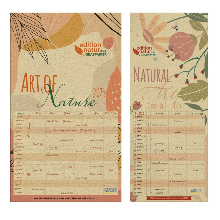 Familienplaner Edition Natur, Graspapier
