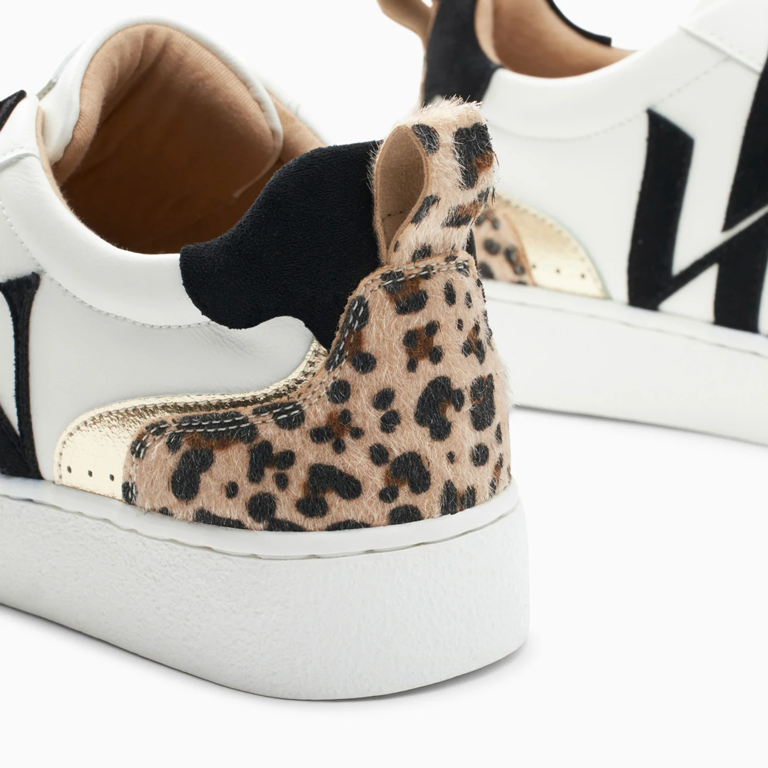 Sneakers-Baskets monogramme Luna blanc et noir