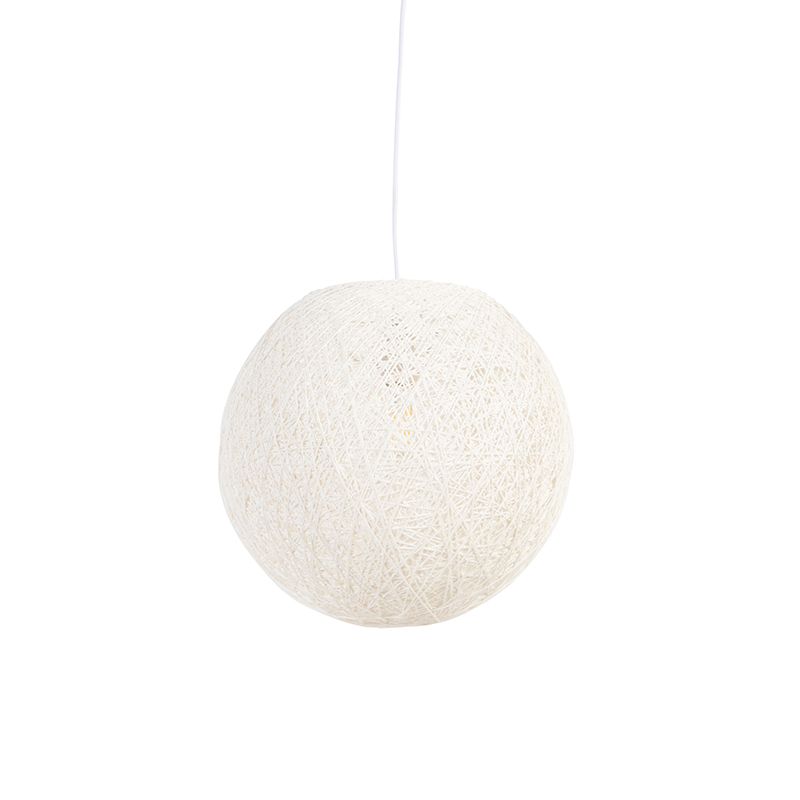 Landelijke hanglamp wit bol 35cm - Corda
