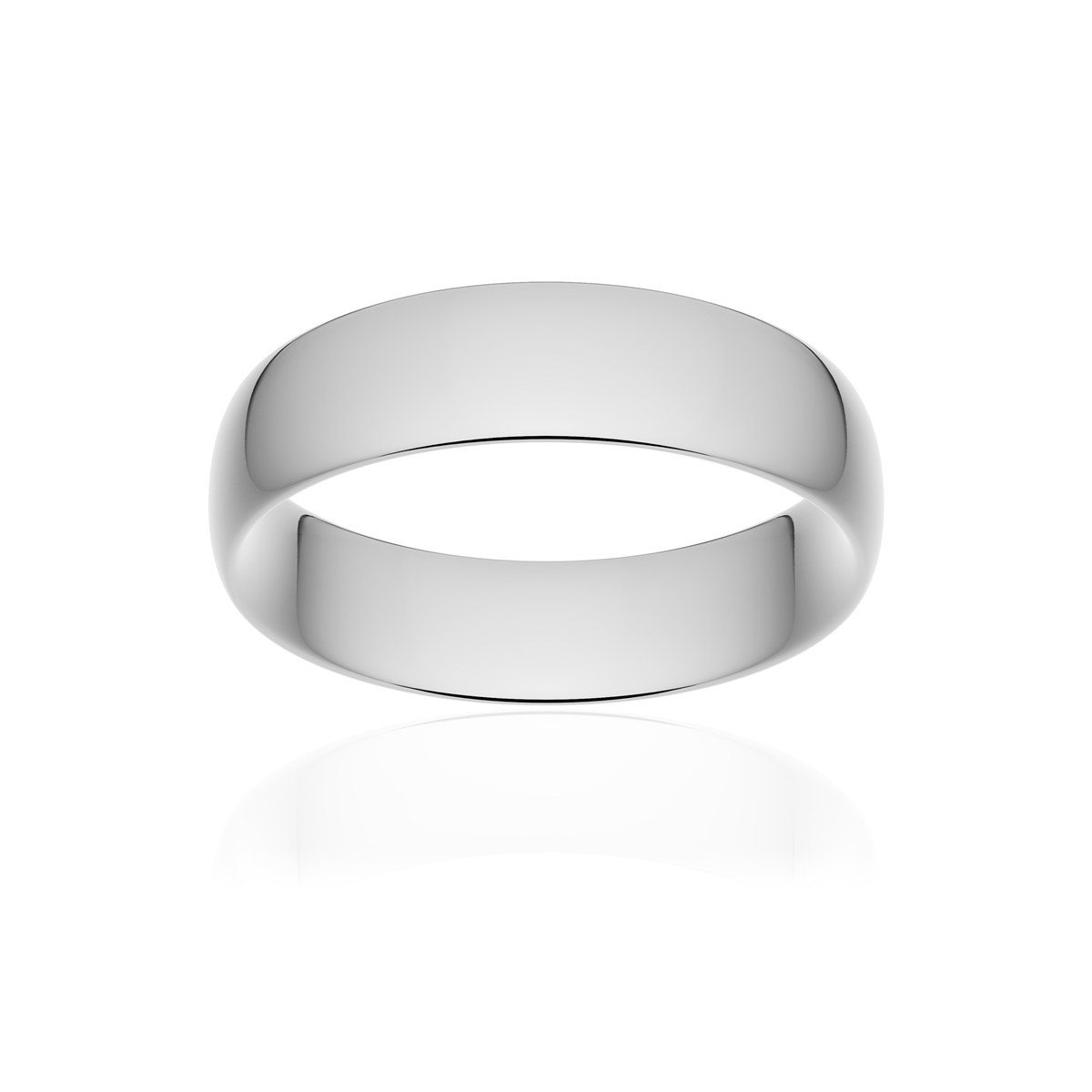 Alliance platine 950 poli demi-jonc confort 6 mm