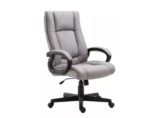 Chaise de bureau - Tissu & Blanc - Gris - XL Sparta