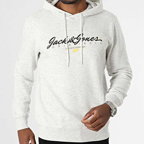 Sweat Capuche Symbol Blanc Chiné
