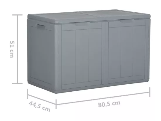 Boîte de rangement de jardin 180 L Gris PP Rotin
