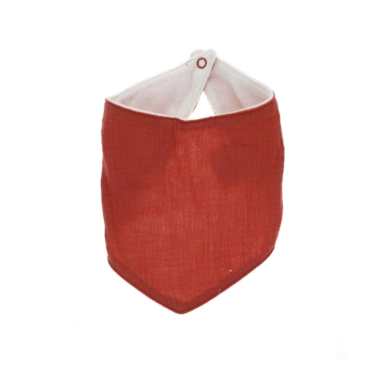 Bavoir bandana en gaze et éponge terracotta Amande