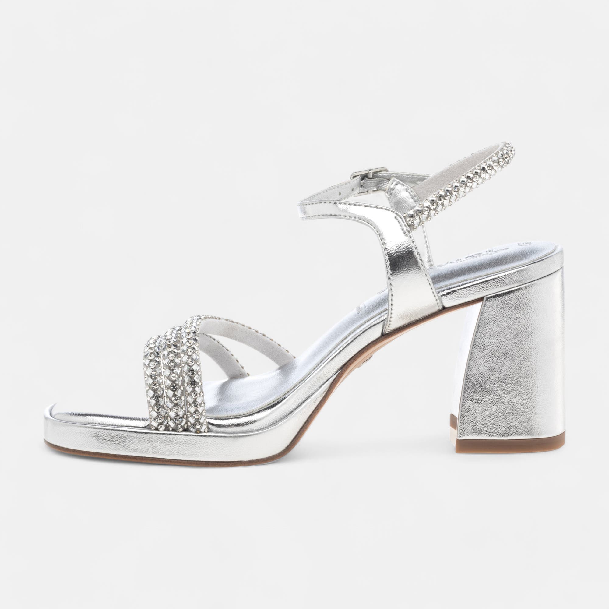 Nu-pieds à talon Femme argent