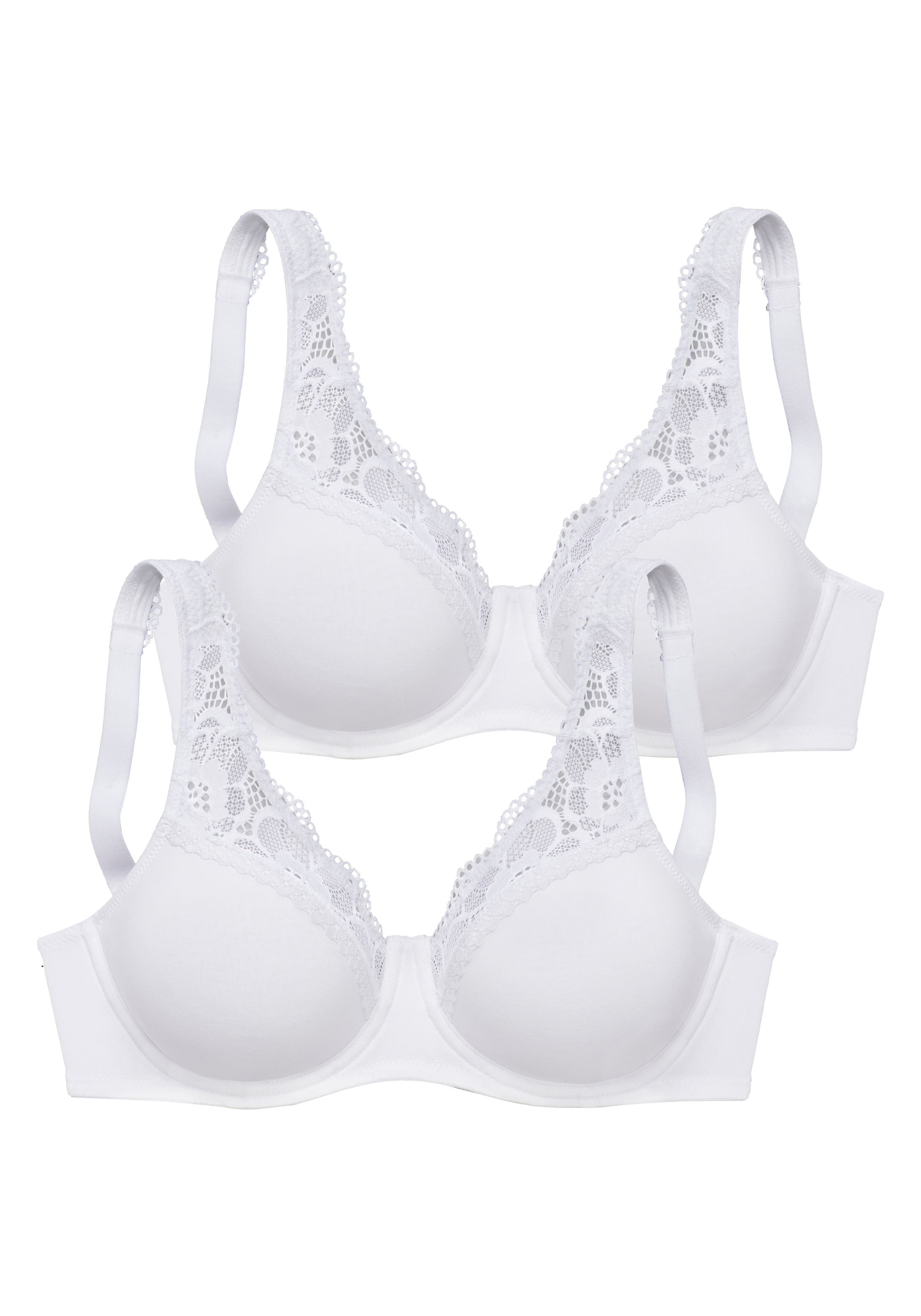 petite fleur Minimizer-BH, 2er-Packer Packung, mit Bügel aus weicher Baumwollqualität und Spitze
