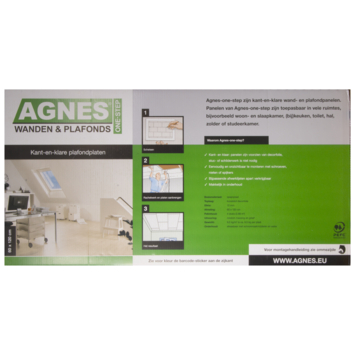 AGNES plafondplaat wit linnen 120x60 cm (4 stuks, ca 2,88 m2)