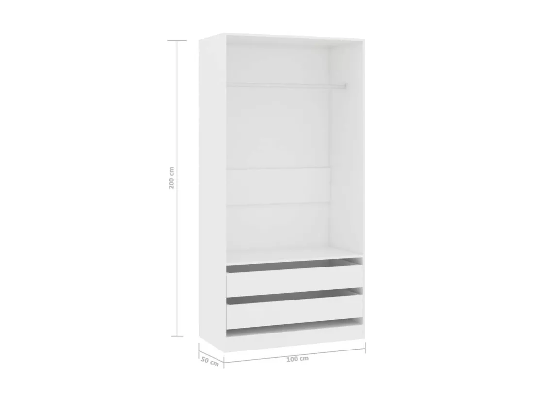 Garde-robe Blanc 100x50x200