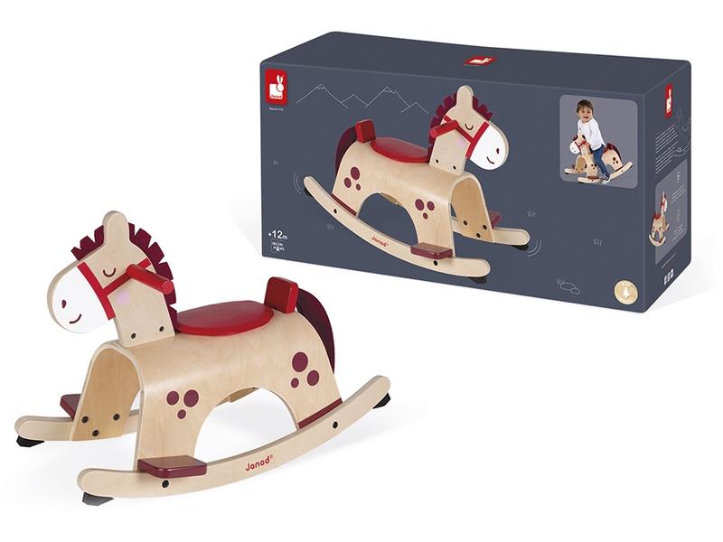 Janod Schaukelpferd Pony Nature Schaukeltier aus Holz