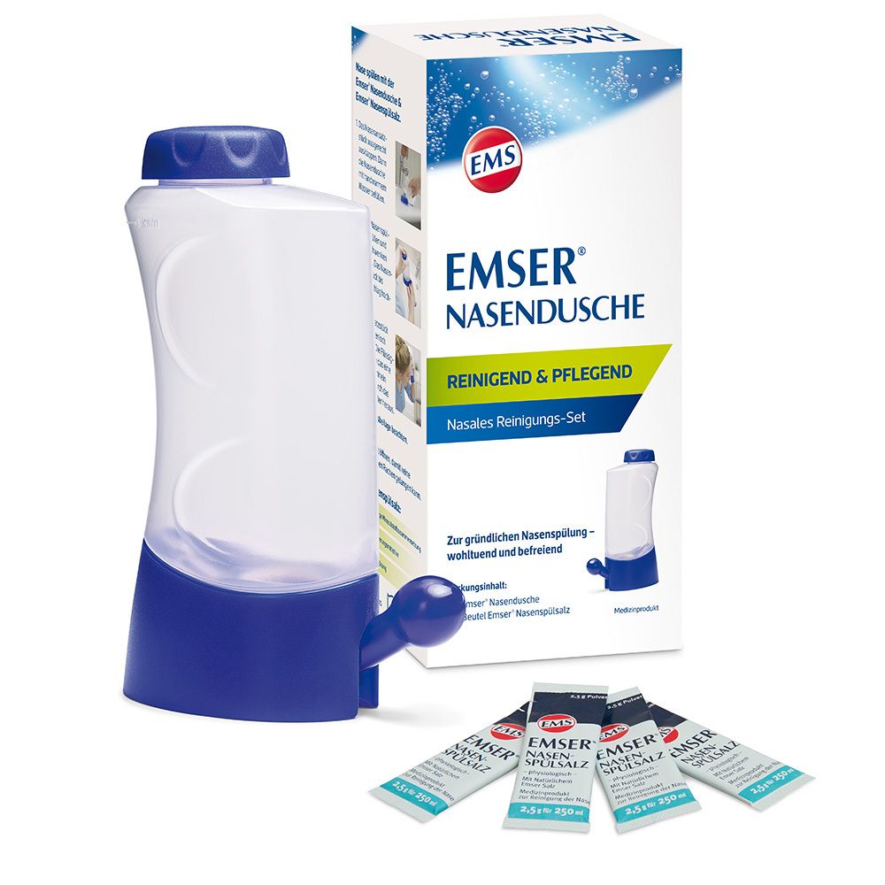 EMSER® Nasendusche mit 4 Beutel Nasenspülsalz