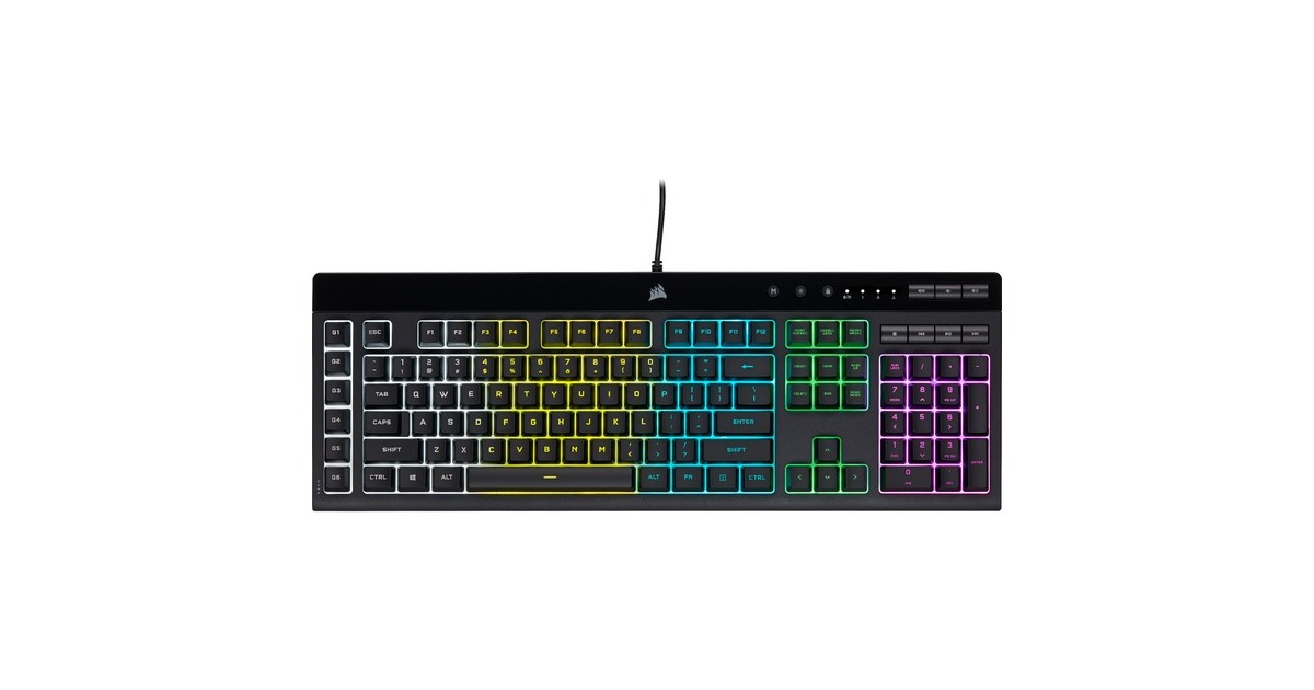 CorsairK55 RGB PRO, gaming toetsenbord  (Zwart, US lay-out, Membraan, RGB leds)