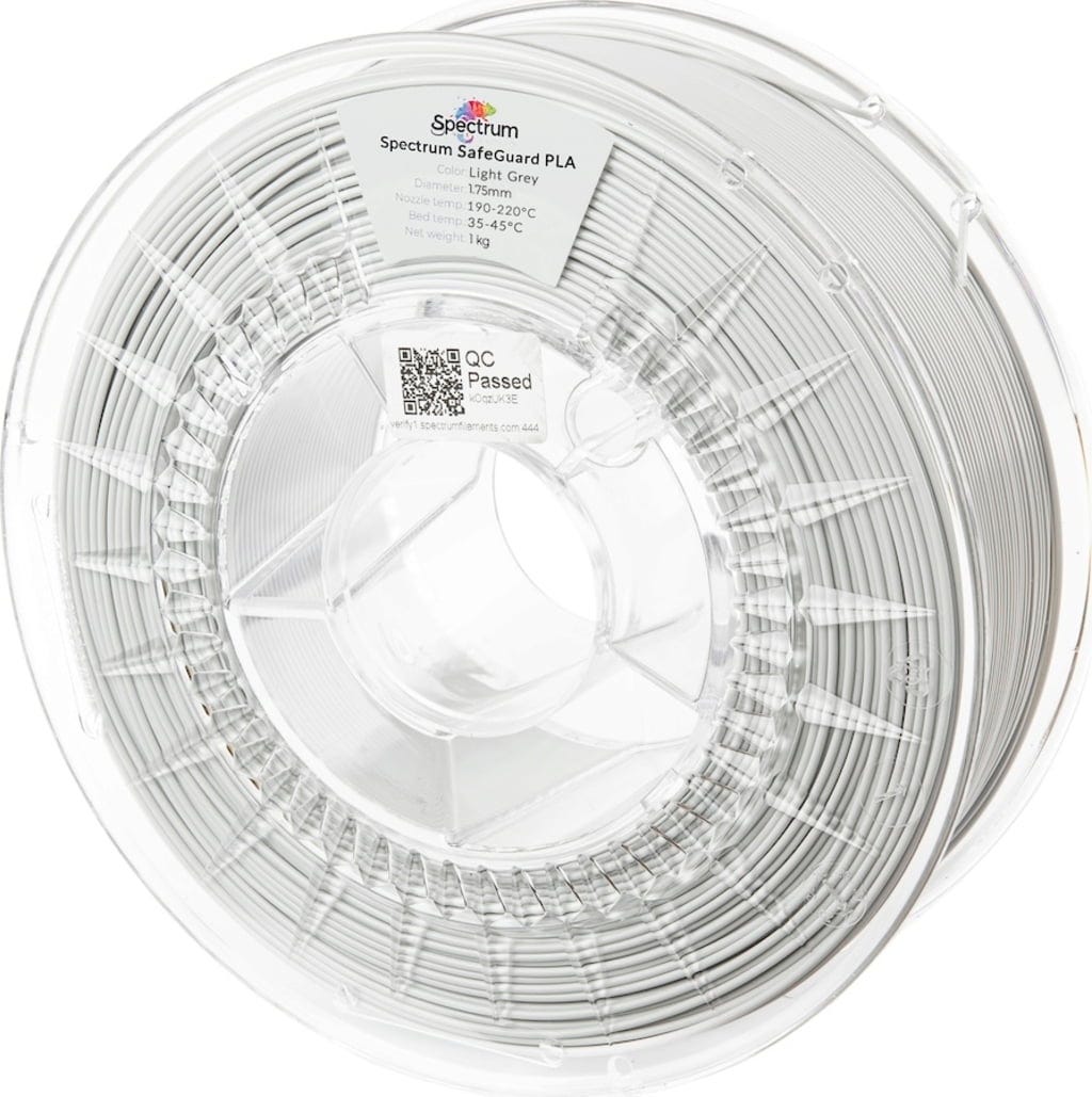 Spectrum  SafeGuard PLA Light Grey, 1,75 mm / 1000 g    Schutzschild für deine 3D Drucke in Light Grey