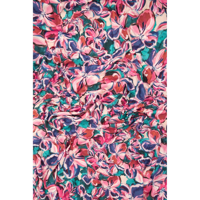 Atelier Veritas-Viscose fleurige bloemenprint - per meter