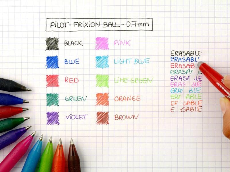 Pilot Rollerball Frixion ball, 0.7 mm, Schwarz Ohne Rückstand löschbarer Tintenroller