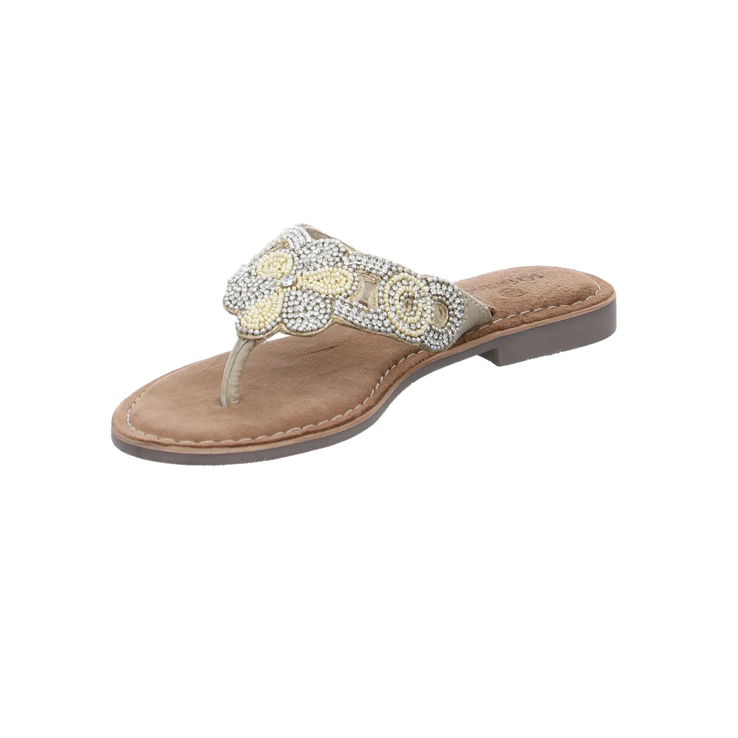 SCHUHENGEL Zehentrenner-FlipFlop Taupe Leder