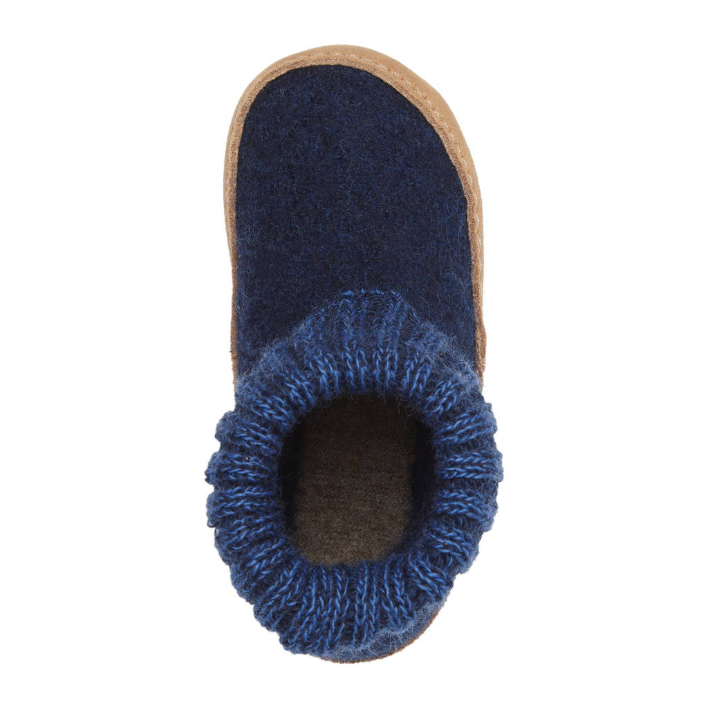 Bergstein wollen pantoffels donkerblauw