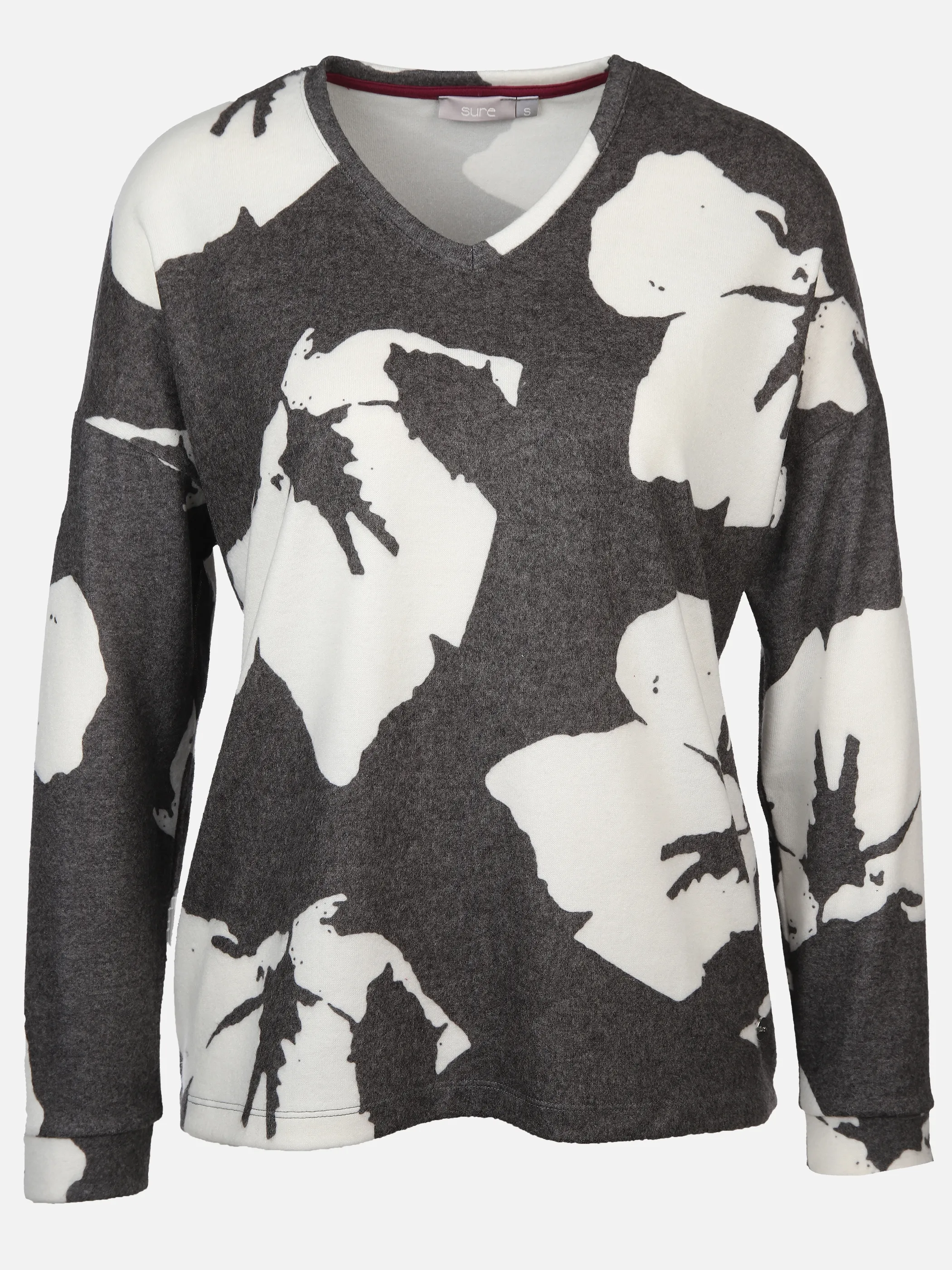Damen Flauschshirt mit V-Ausschnitt