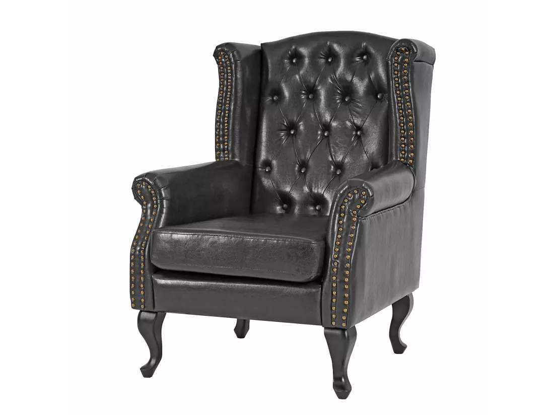 Fauteuil de relaxation Oxford, noir sans pouf