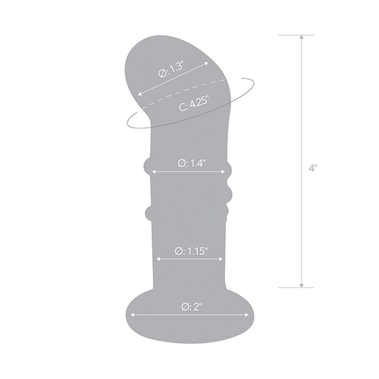 Gläs GLAS - RECHARGEABLE REMOTE CONTROLLED VIBRATING DOTTED G-SP Black