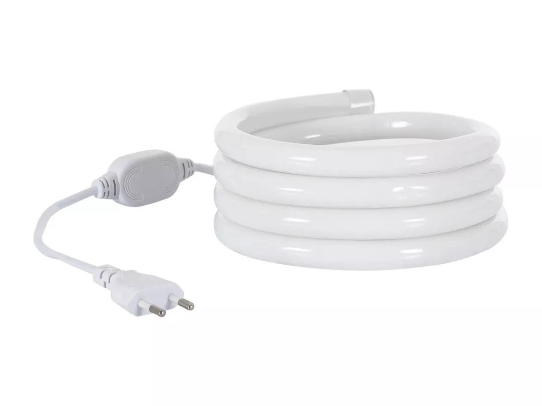 Néon LED Flexible 360º Rond Dimmable 120LED/m 220V AC Blanc Froid IP67 sur Mesure Coupe tous les 100cm 20 m