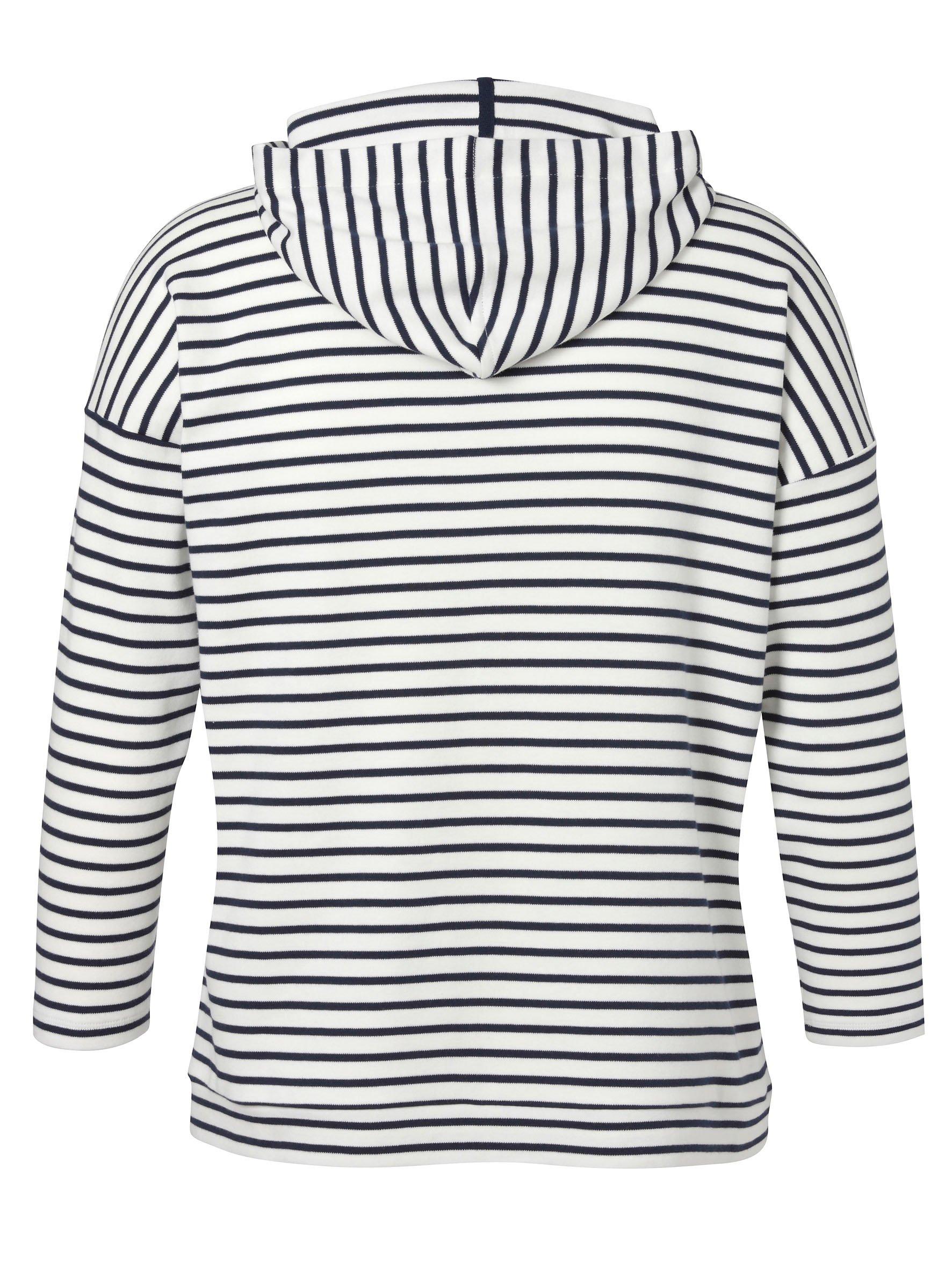 Gestreifte Sweatjacke mit Kapuze