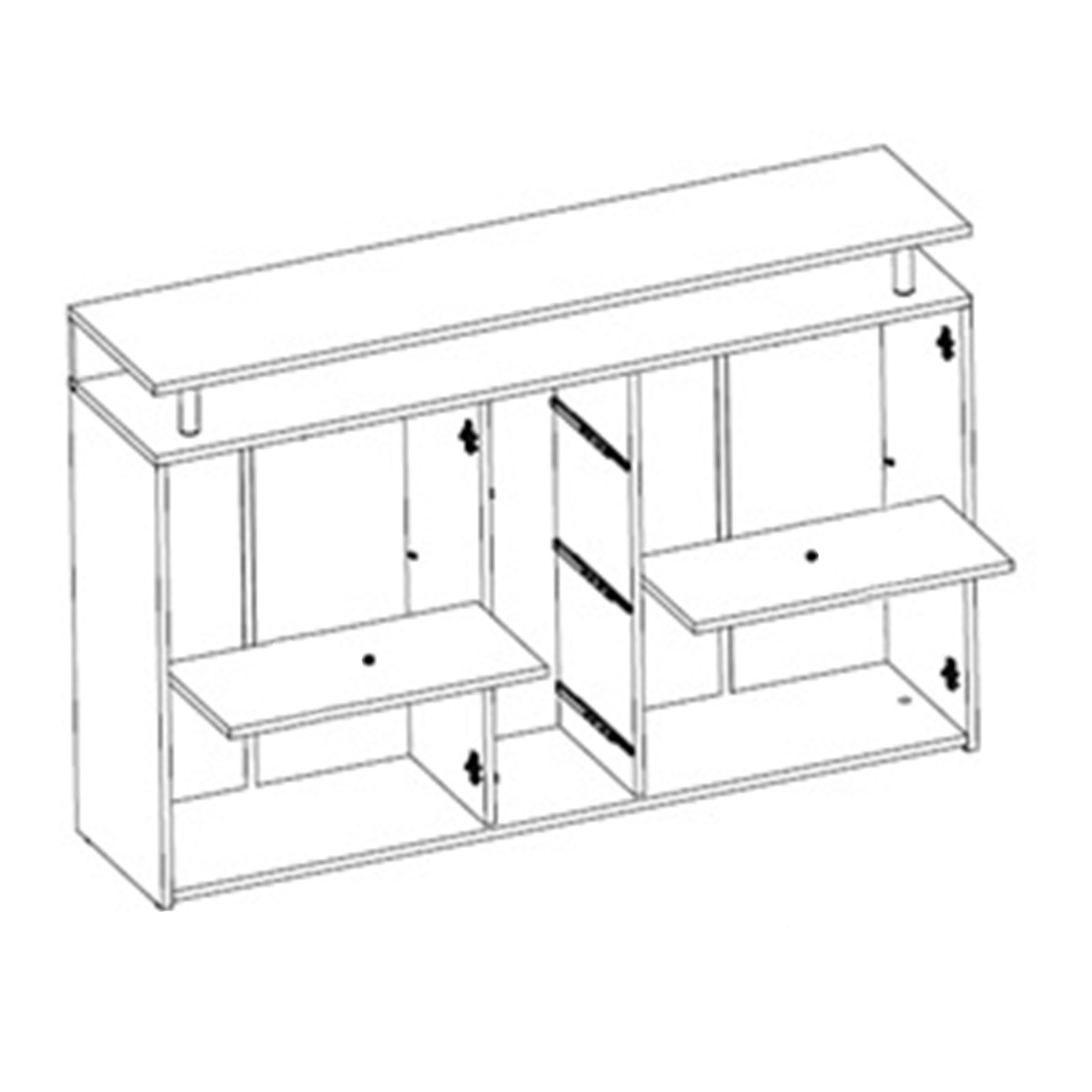 Sideboard - Sonoma Eiche - weiß - 139 cm breit
