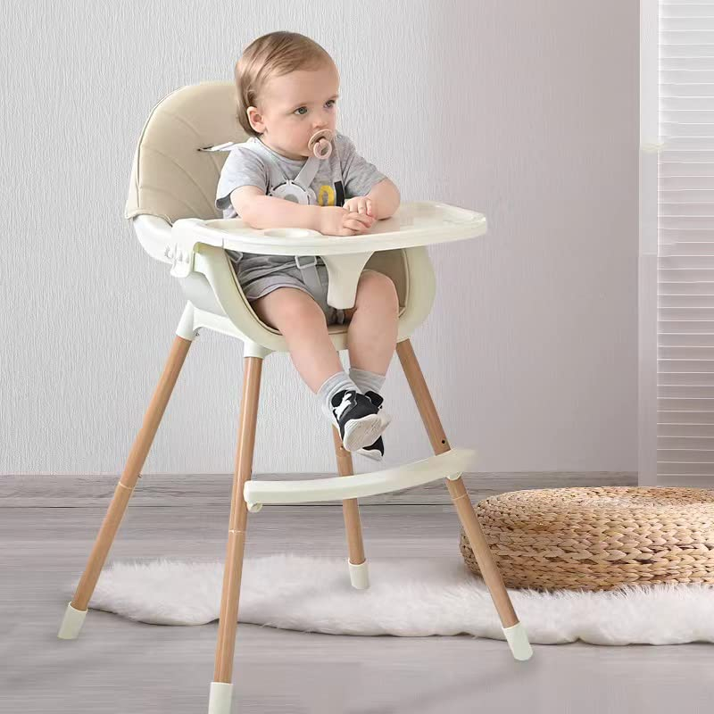 Baby Hochstuhl Kinder Sitz mit Sicherheitsgurt   Tisch - Weiss
