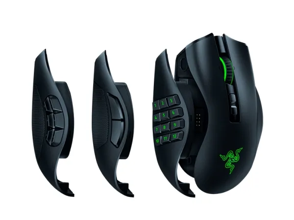 Razer Naga Pro - Mus - ergonomisk - højrehåndet - optisk - 20 knapper - trådløs - Bluetooth - Bluetooth USB adapter
