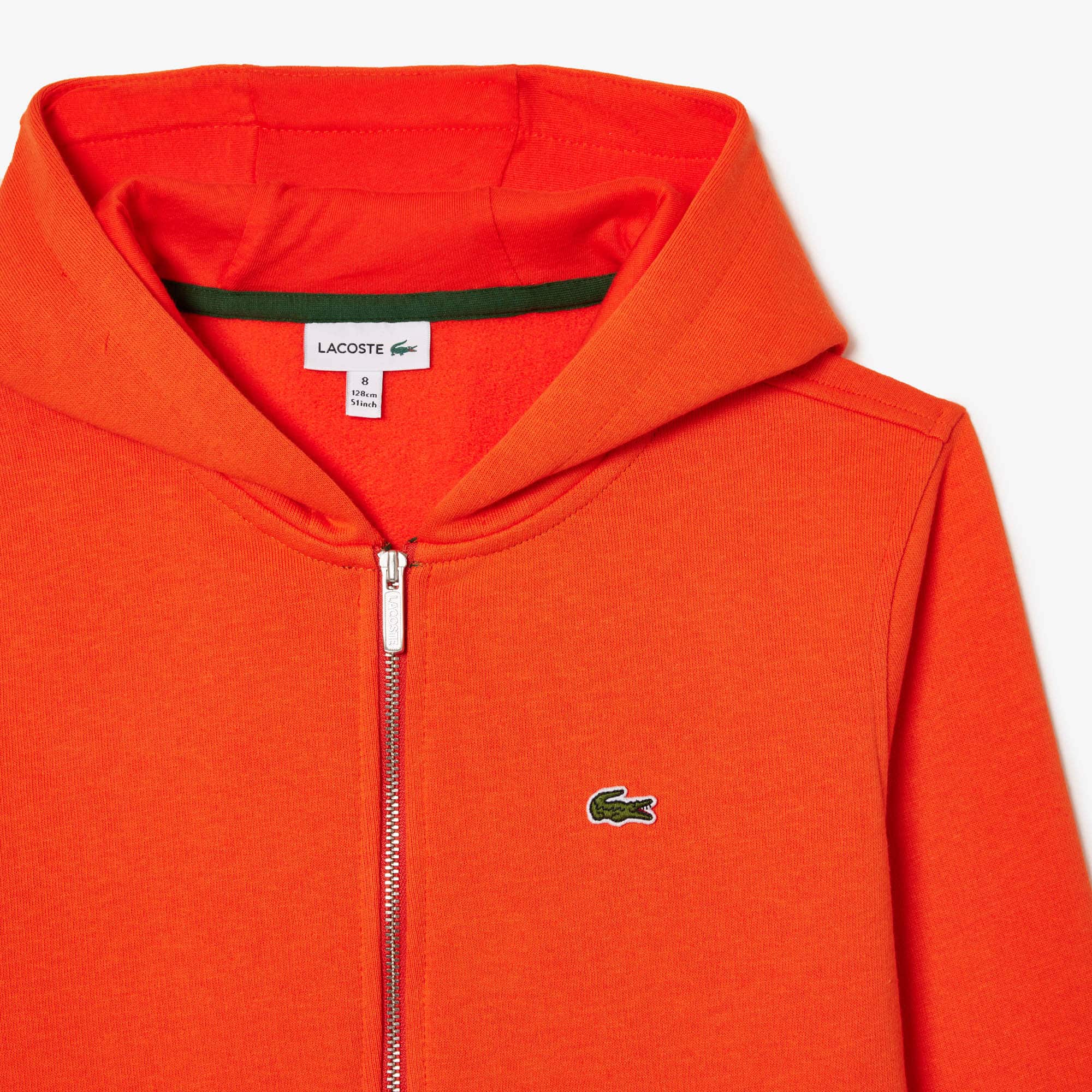 Sweatshirt zippé à capuche enfant Lacoste avec poche kangourou Pullovers & Sweatshirts - Orange - Lacoste - Enfant