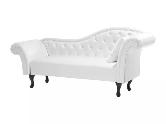 Méridienne Chesterfield blanche côté droit LATTES