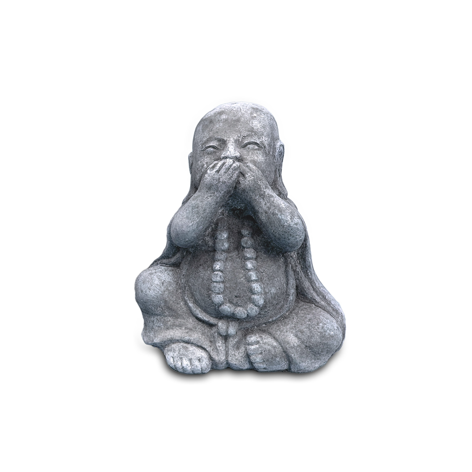 Zementfigur 'Happy Buddha - nichts sagen', H 17 cm, B 13 cm, T 10 cm günstig bestellen