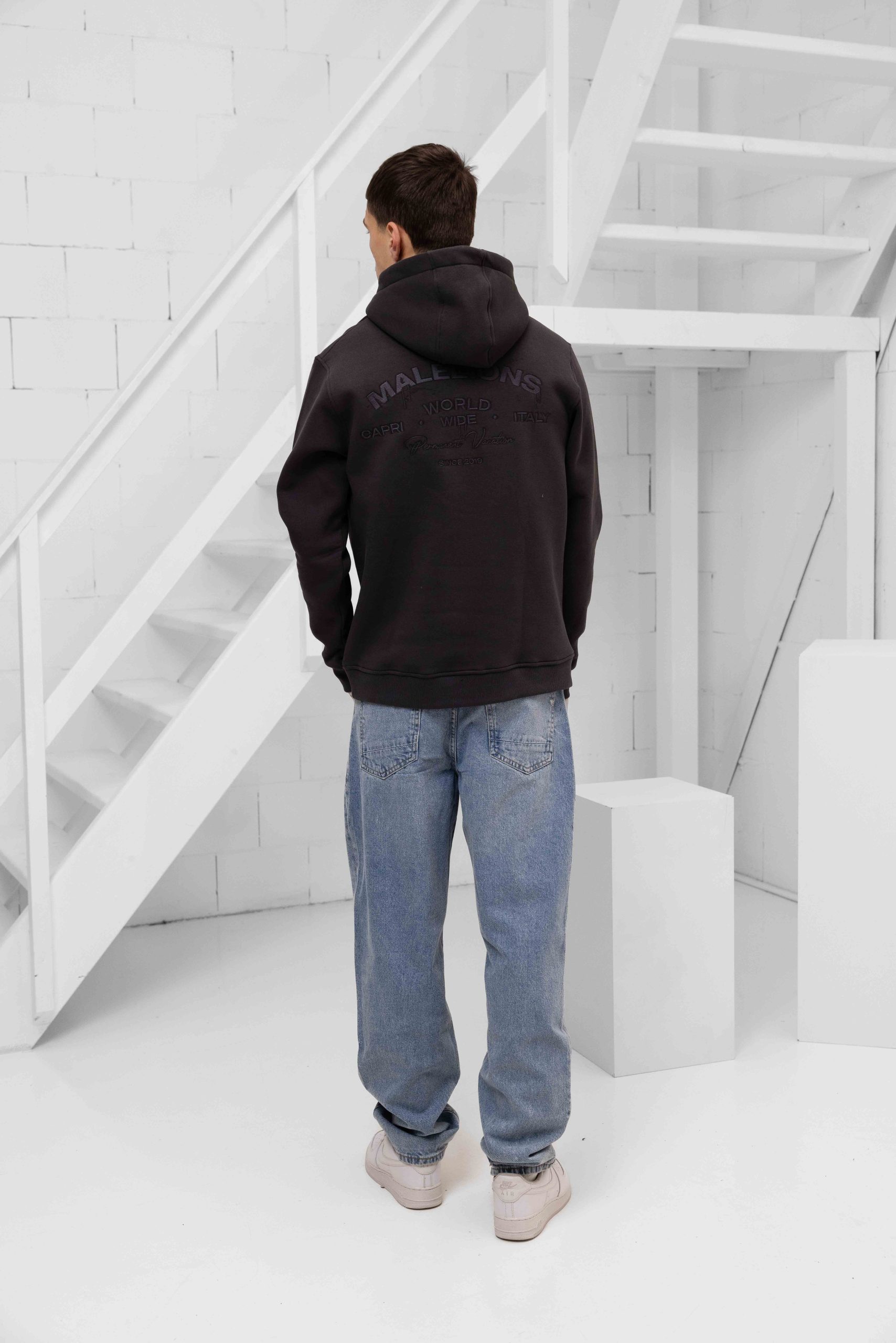 Malelions Permanent Vacation Hoodie Heren Donkergrijs
