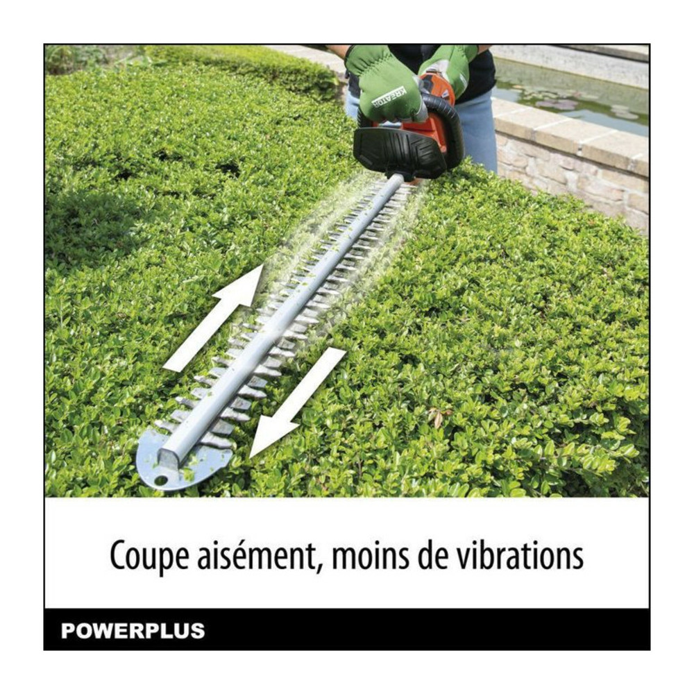 Taille-haies a batterie 40v dual power powdpgset44 - lame 670 mm, écartement 22 mm - batterie 40v 2,5ah et chargeur inclus