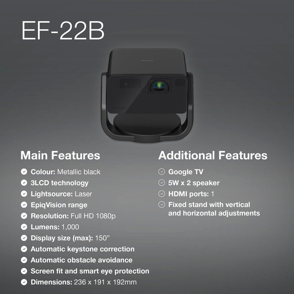 Epson - EF-22B hjemmebiograf projektor