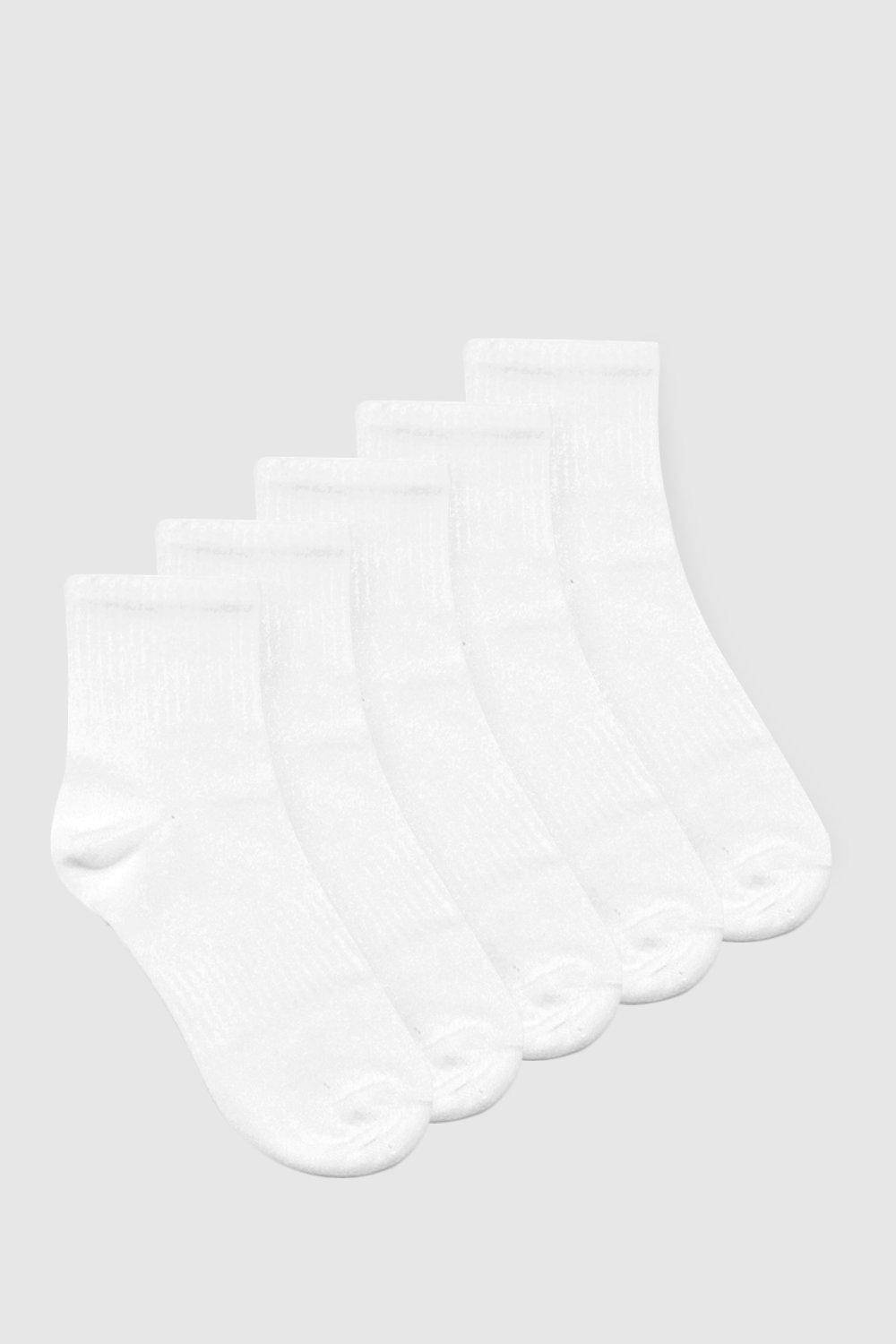 boohoo Lot De 5 Paires De Chaussettes De Cheville Blanches