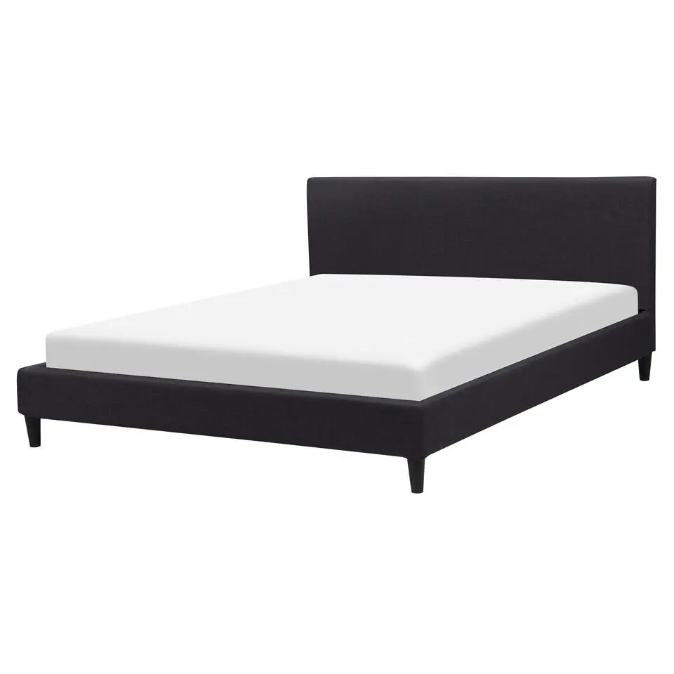 FITOU - Tweepersoonsbed - Zwart - 160 x 200 cm - Polyester
