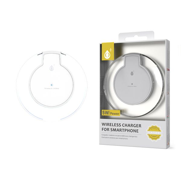 Carregador para Telemóvel Ios - Android Carregador S/ Fio para Smartphone One Plus NAO0231 Branco - 8435606700689